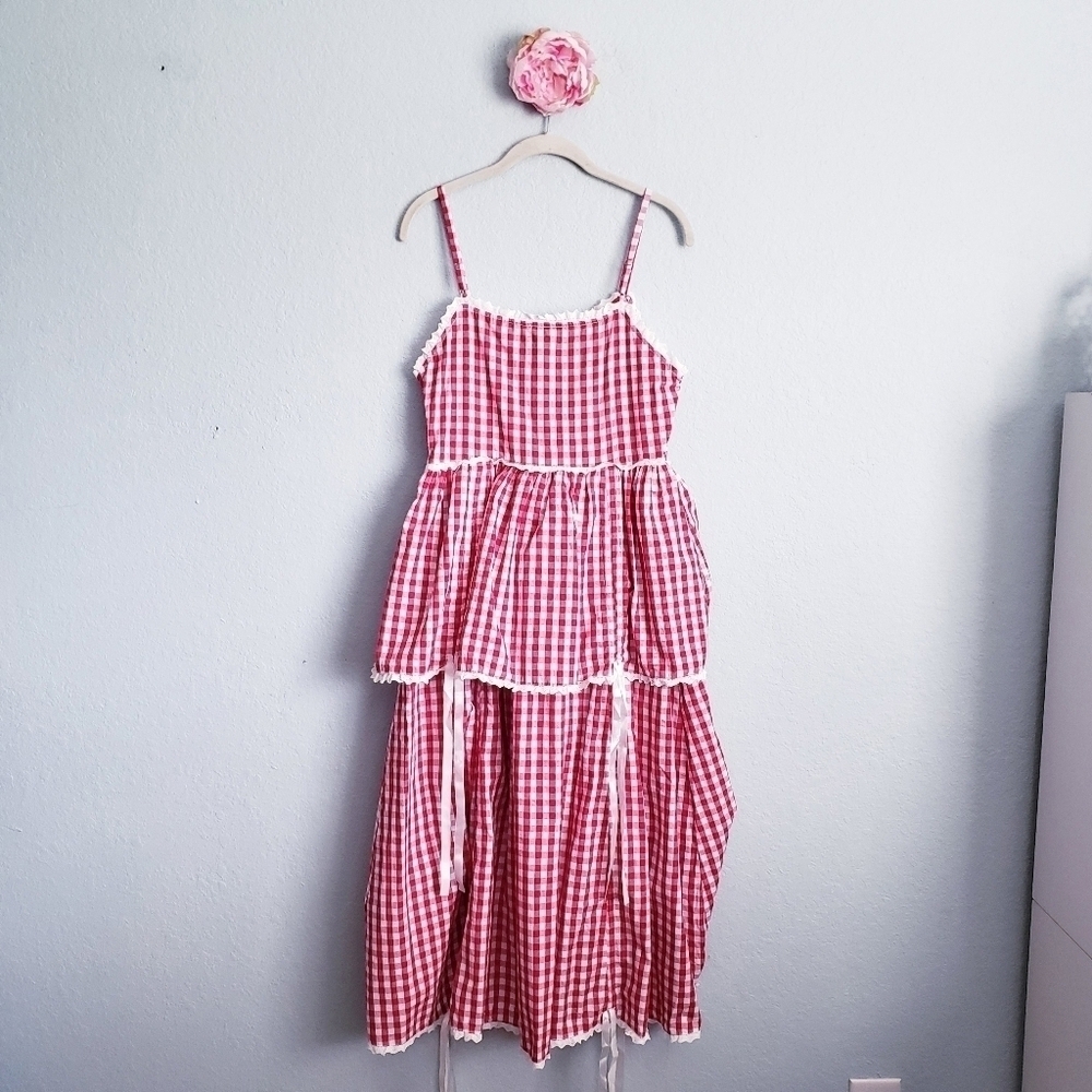 Tunnel Vision Red and White Gingham Convertible Beatrice Dress - Picture 7 of 7